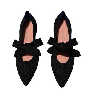 Rothy’s Mary Jane bowl Pointed Ballet Flats Black Shimmer Size 10
